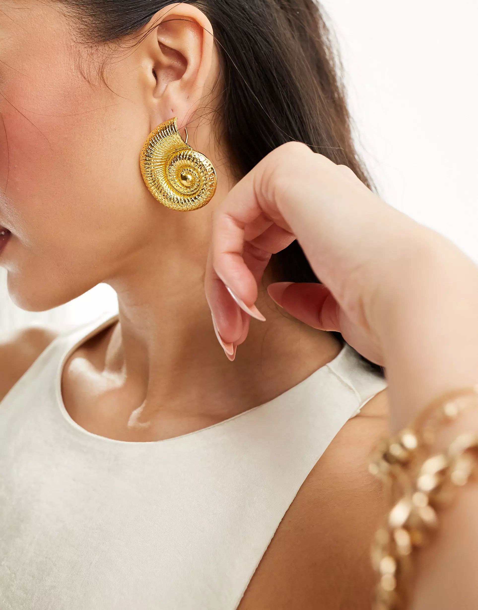 Kaiia shell earrings in gold | ASOS (Global)