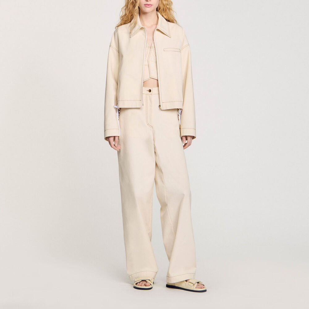 Denim lace-up jacket | Sandro US | Sandro-Paris US