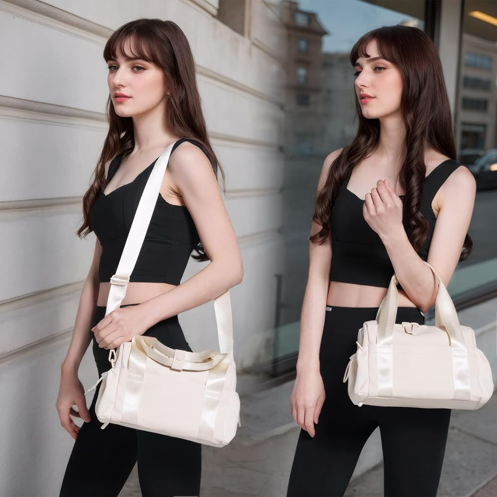 Small Gym Bag for Women, Mini Crossbody Gym Duffle Bag with Wet Compartment, Carry on Gym Tote Ba... | Amazon (US)