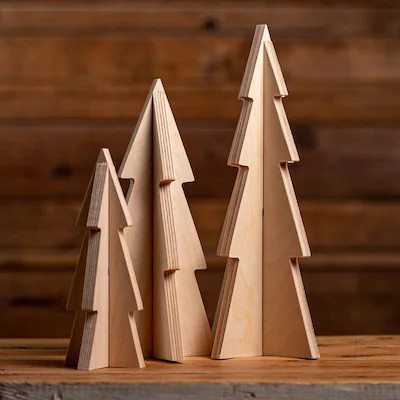 Unfinished Wood Co.  Slotted Trees- Set Of 3 | Lowe's