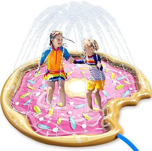 Inflatable Sprinkler Splash Pad for Kids, Donut Sprinkler & Splash Play Mat Water Toys for Toddlers  | Amazon (US)