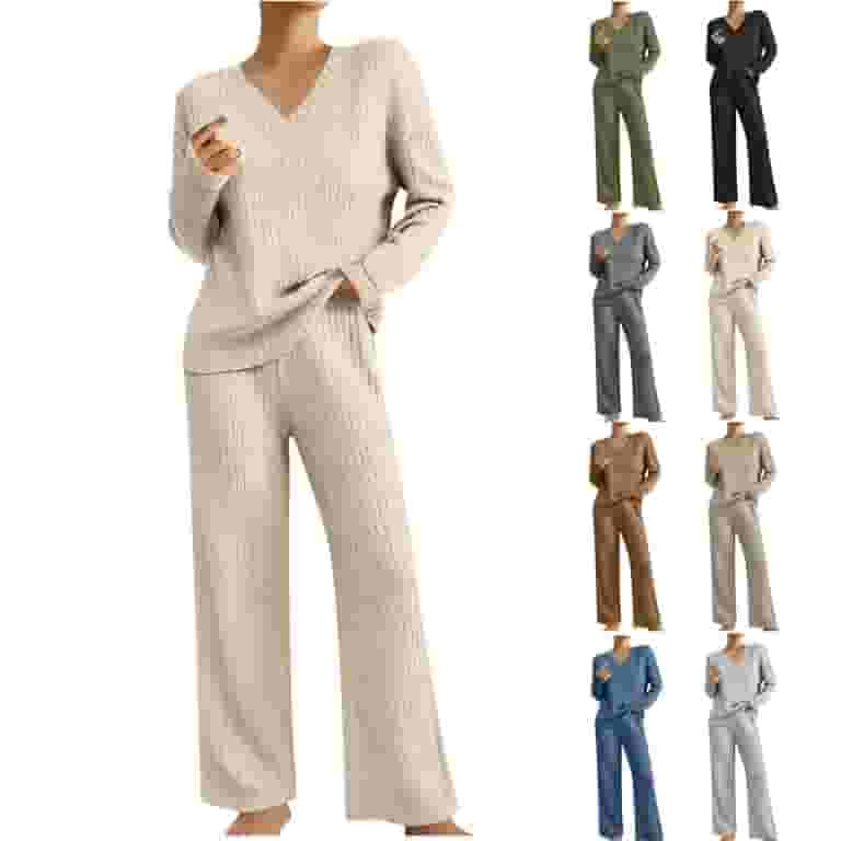 UPPADA 2 Piece Lounge Set for Women Loose Two Piece Sets Outfits Button Tops and Wide Leg Pants M... | Walmart (US)