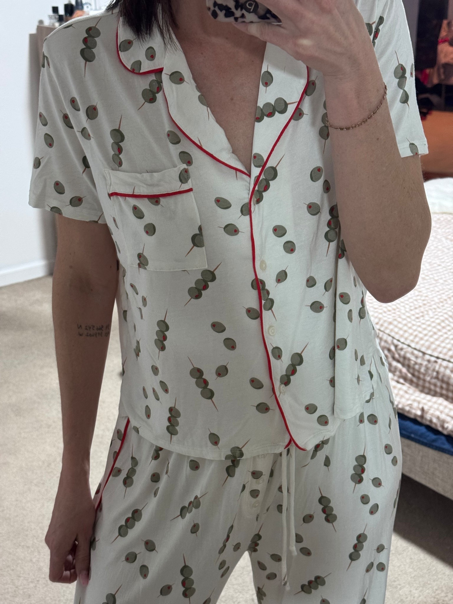 Pajamas 
Olives
Martini
Aerie
Matching set

#LTKootd #LTKSaleAlert #LTKSeasonal