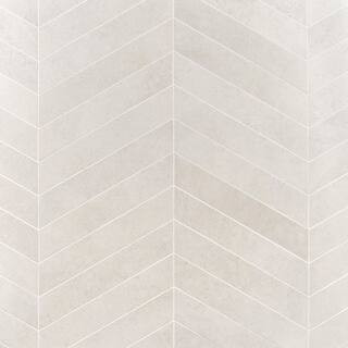 Ivy Hill Tile Iris Chevron Perla 3.93 in. x 20.86 in. Matte Porcelain Floor and Wall Tile (6.71 s... | The Home Depot
