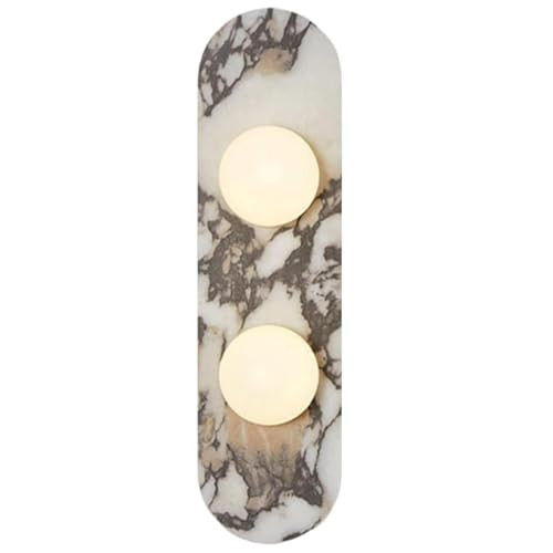 Natural Marble Wall Sconces, 2-Light Alabaster Wall Light in one sconce, Hardwired Wall Light Fix... | Amazon (US)