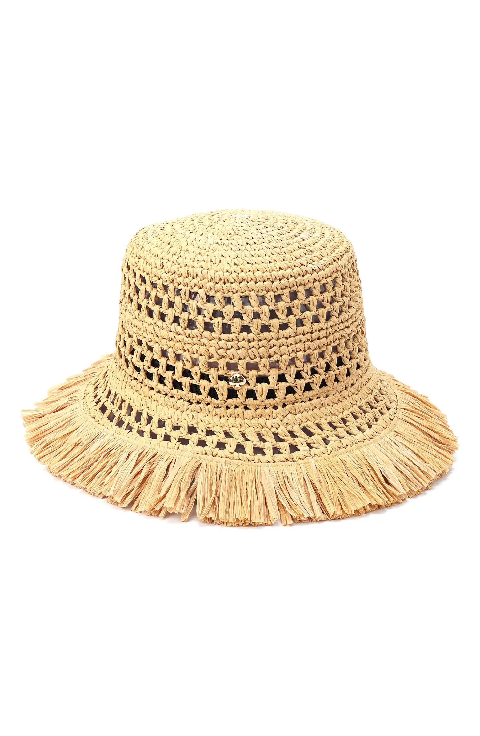 fringe spade straw cloche hat | Nordstrom