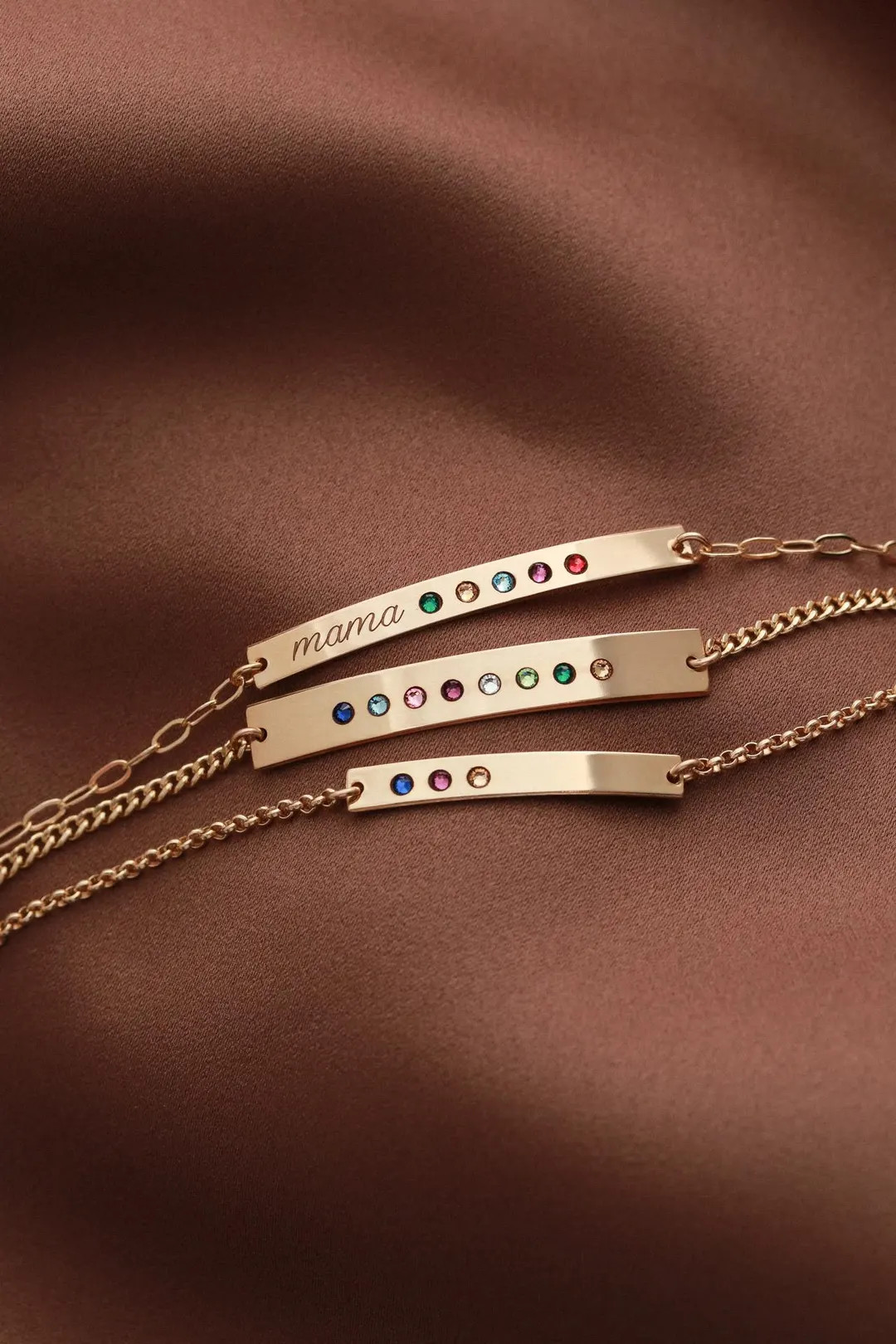 Mother’s Day Birthstone Bracelet - Personalized Bar Bracelet, Engraved Name Jewelry, Gift for M... | Etsy (US)