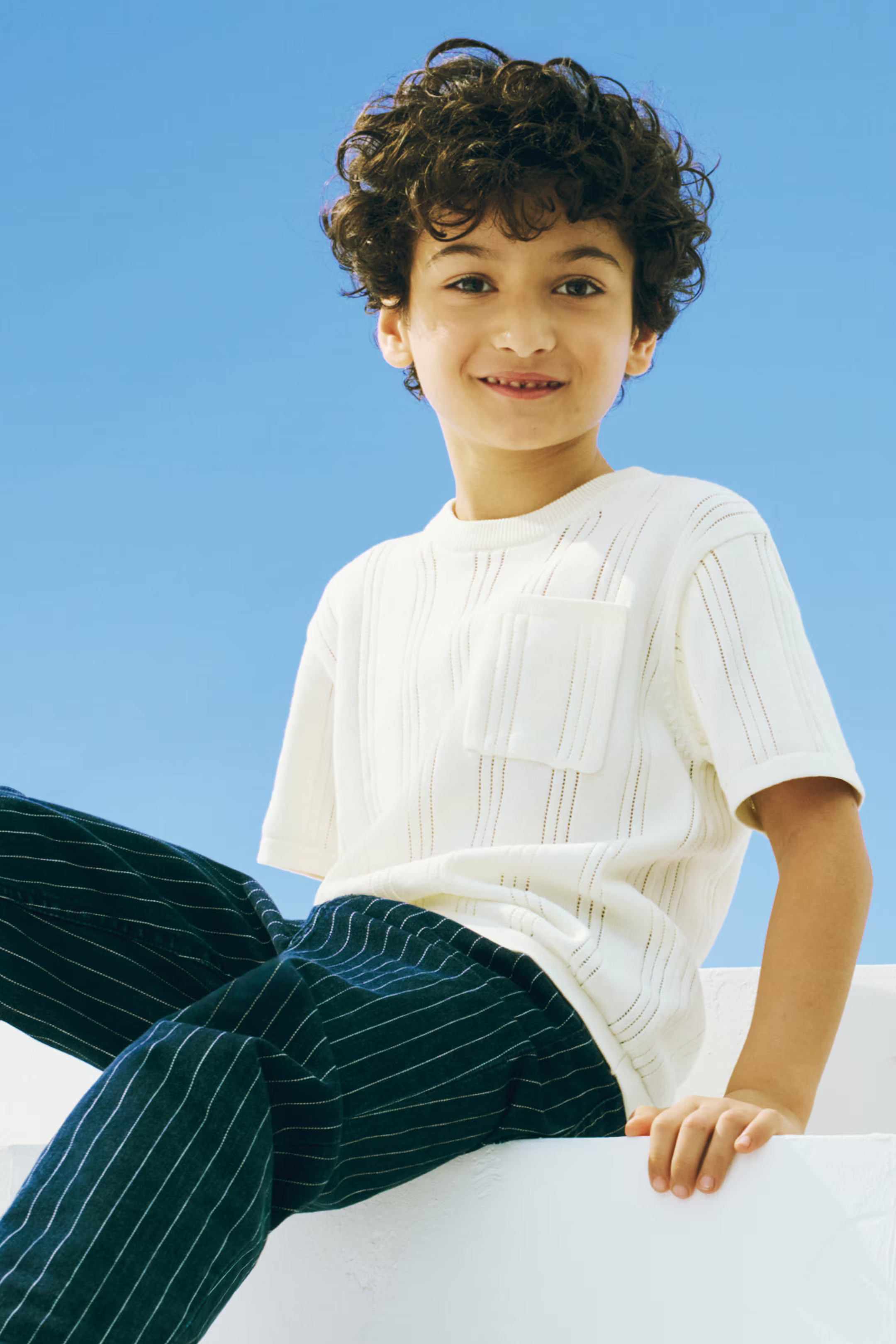 Pointelle-Knit Cotton T-Shirt | H&M (US + CA)