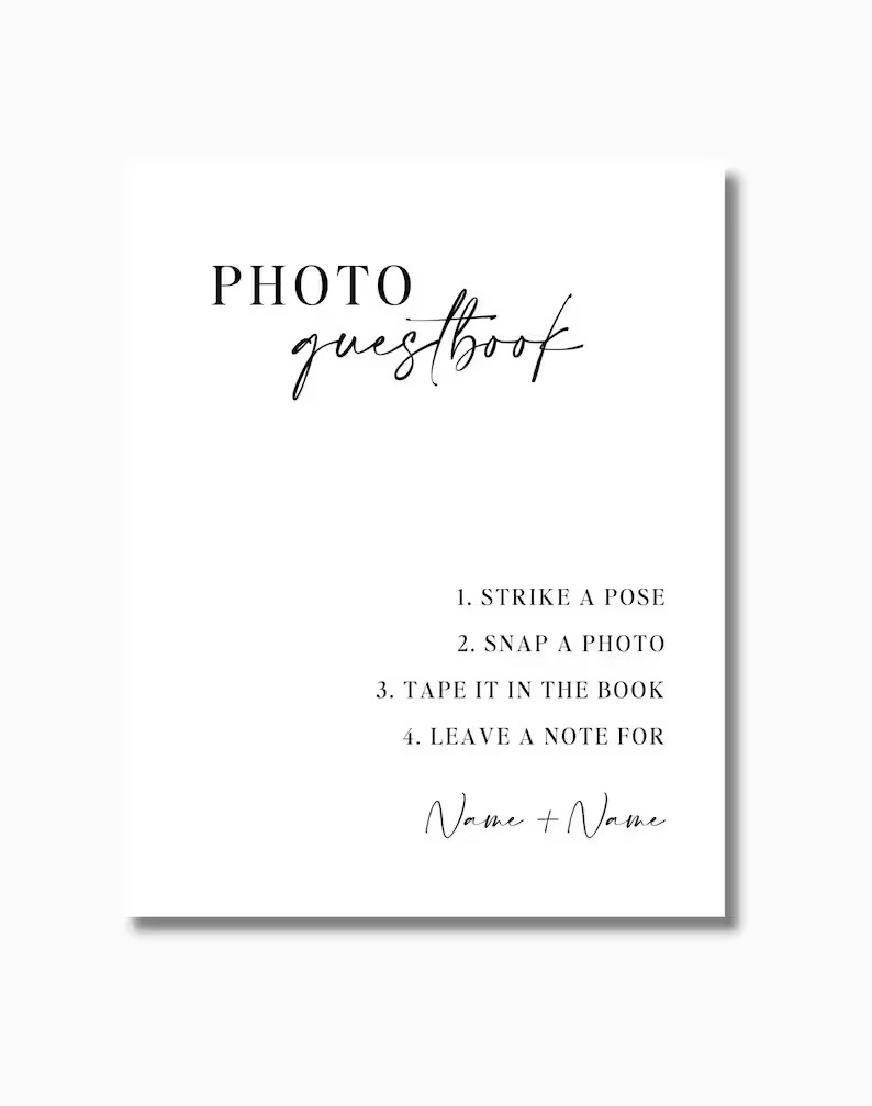 Photo Guestbook Sign Wedding Guest Book Sign Photobooth Guestbook Modern, Minimalist Wedding Edit... | Etsy (US)