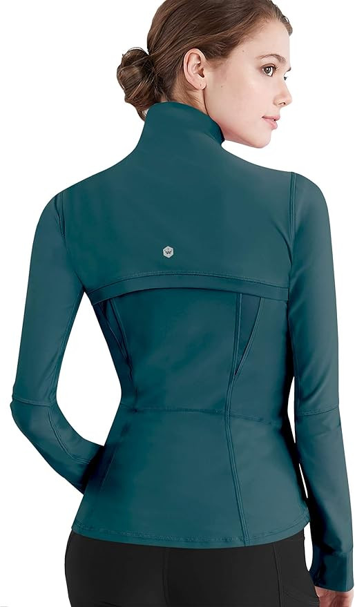 Lock and Love Women's Full Zip-up Yoga Workout Running Track Jacket with Thumb Holes | Amazon (US)