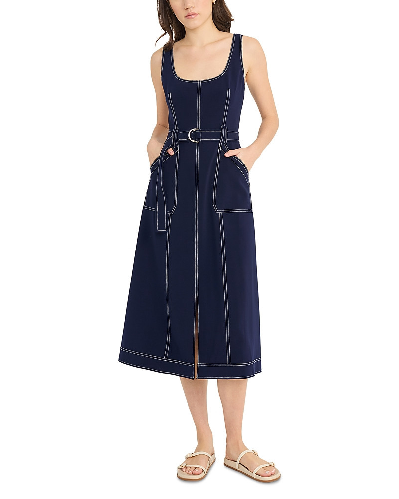 Luxely Sleeveless Square Neck Belted Dress | Bloomingdale's (US)