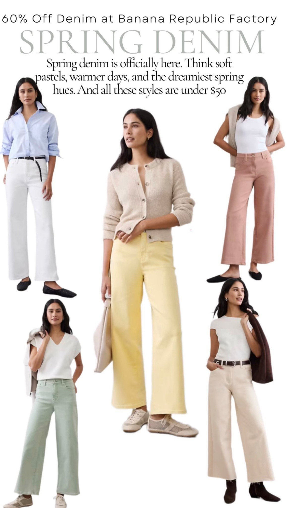 Butter-yellow denim + spring temps + 60% off = the easiest yes of the season 🌼 These pastel spring finds from Banana Republic Factory feel like sunshine you can wear. Light, fresh, and perfect for warm days ahead.

#LTKootd #LTKSaleAlert #LTKOver40