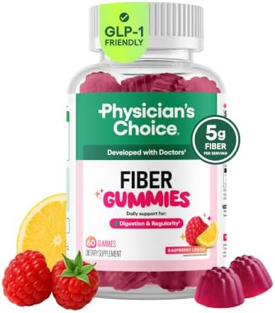 Physician's CHOICE Fiber Gummies for GLP-1 Support - No Sugar Added & Vegan - Raspberry Lemon - N... | Amazon (US)