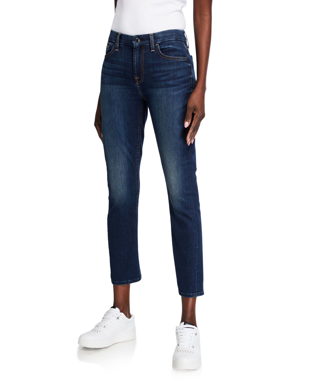 Ankle Straight Mid-Rise Jeans | Neiman Marcus