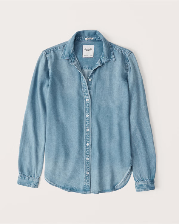 90s Boyfriend Chambray Shirt | Abercrombie & Fitch (US)