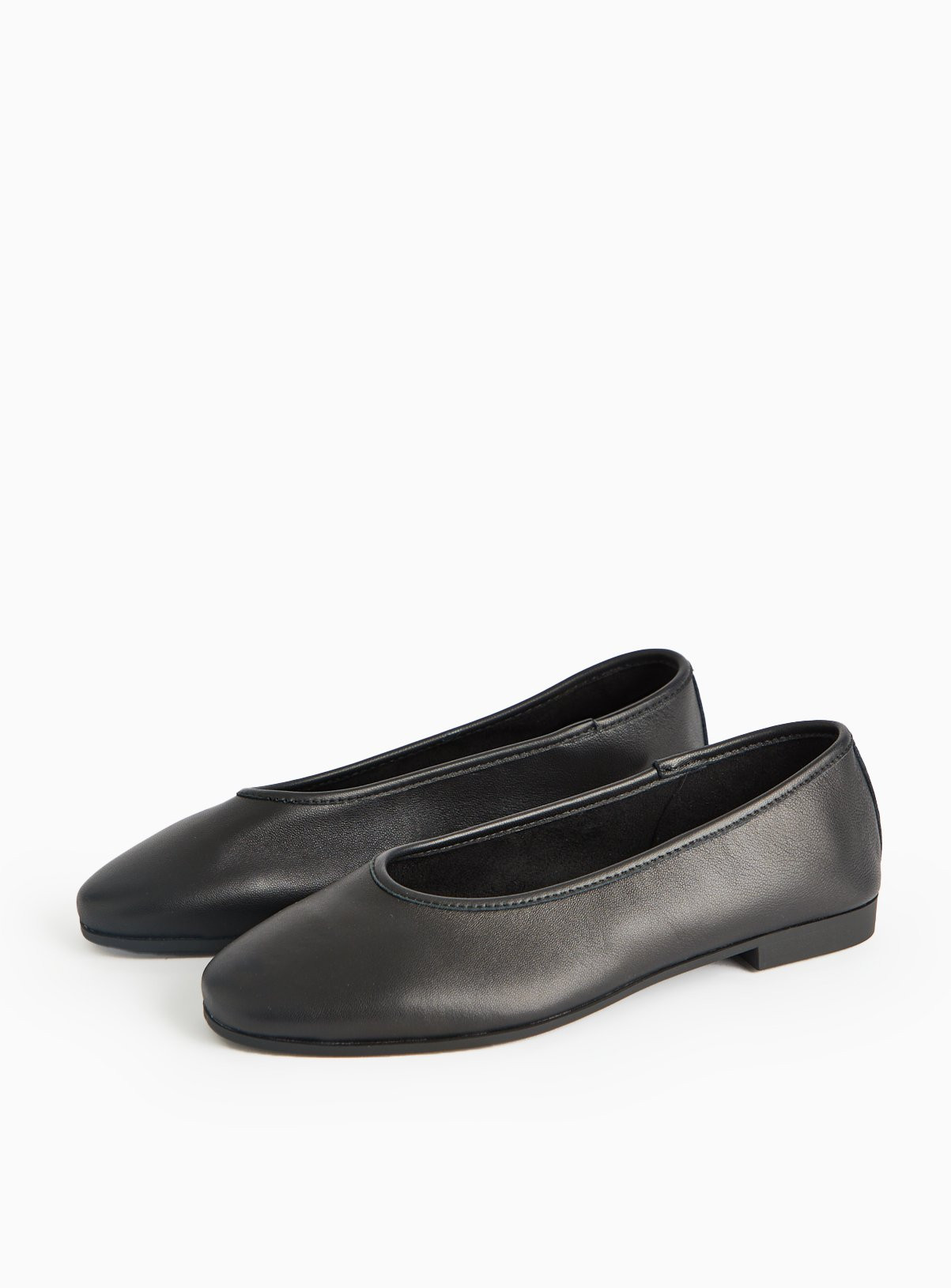 Black Leather Ballerina Shoes 8 | argos.co.uk