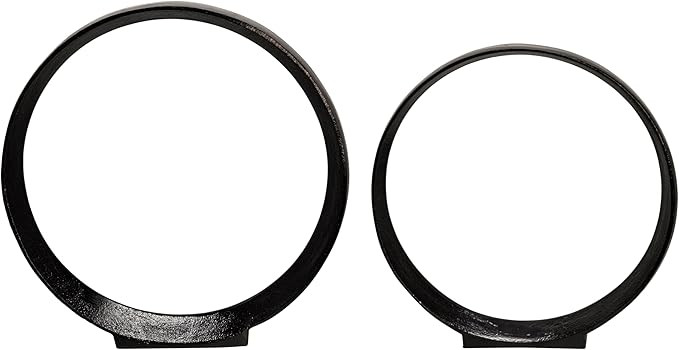 Aluminum Ring Decorative Object – Set of 2 Circular Sculpture Modern Home Decor – Minimalist ... | Amazon (US)