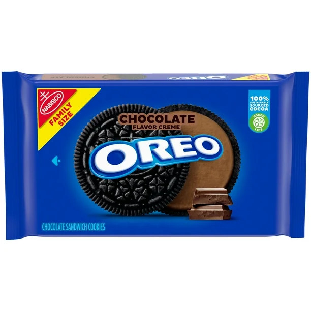 OREO Chocolate Flavored Creme Chocolate Sandwich Cookies, Family Size, 20 oz - Walmart.com | Walmart (US)