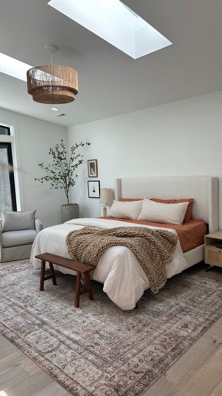 Bedroom rug, Hanson bed, Tilly bed, soft crisp sheets, Target chair, nightstands, faux olive tree, bedroom wood bench, bedroom inspiration 

#LTKhome #LTKsalealert