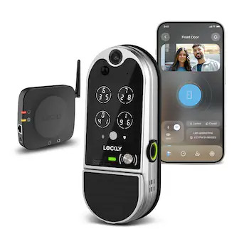 Lockly Vision Elite Video Doorbell Smart Locks Satin Nickel Smart Wi-Fi and Bluetooth Touchscreen... | Lowe's