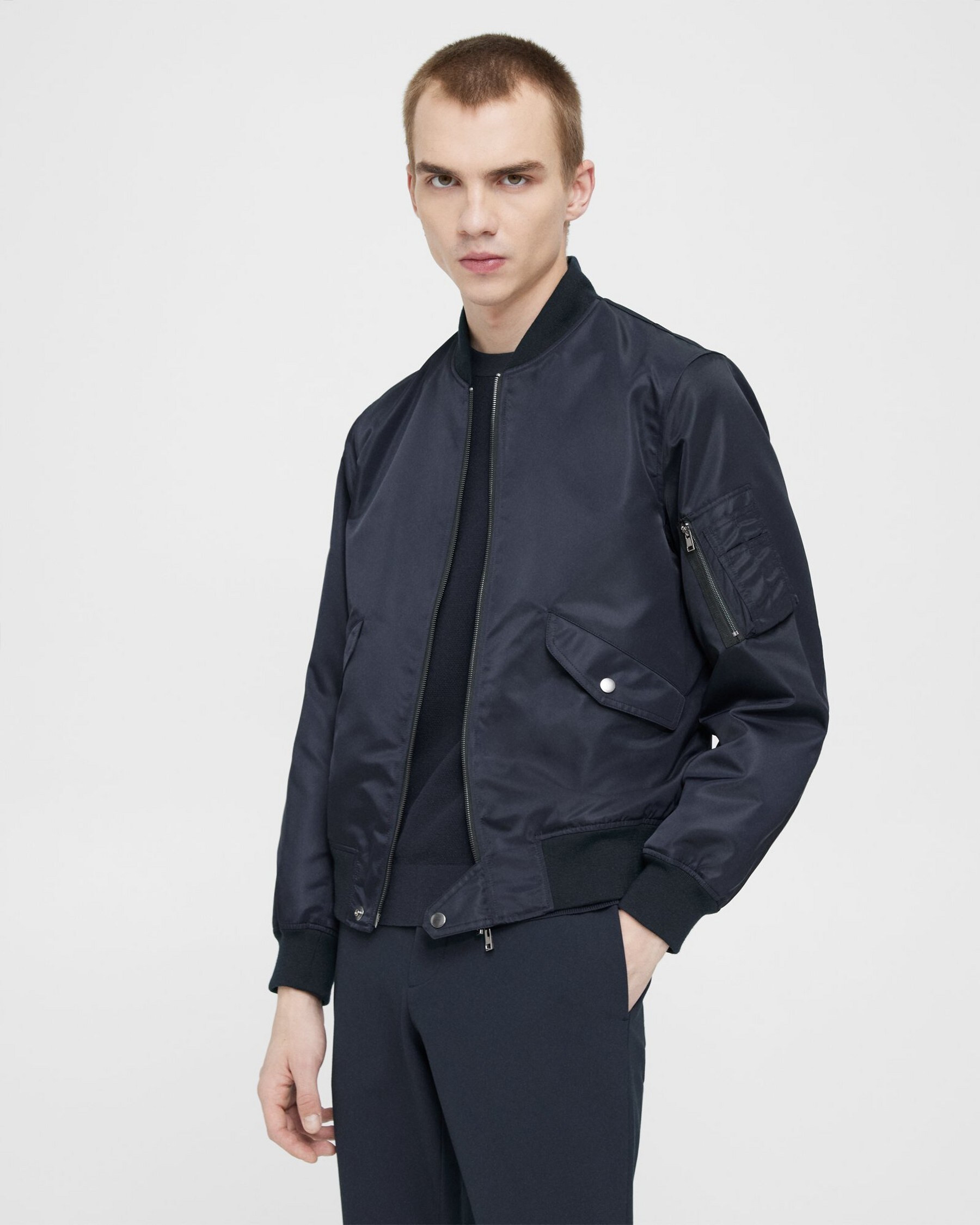 Flight Bomber Jacket in Recycled Nylon | Theory