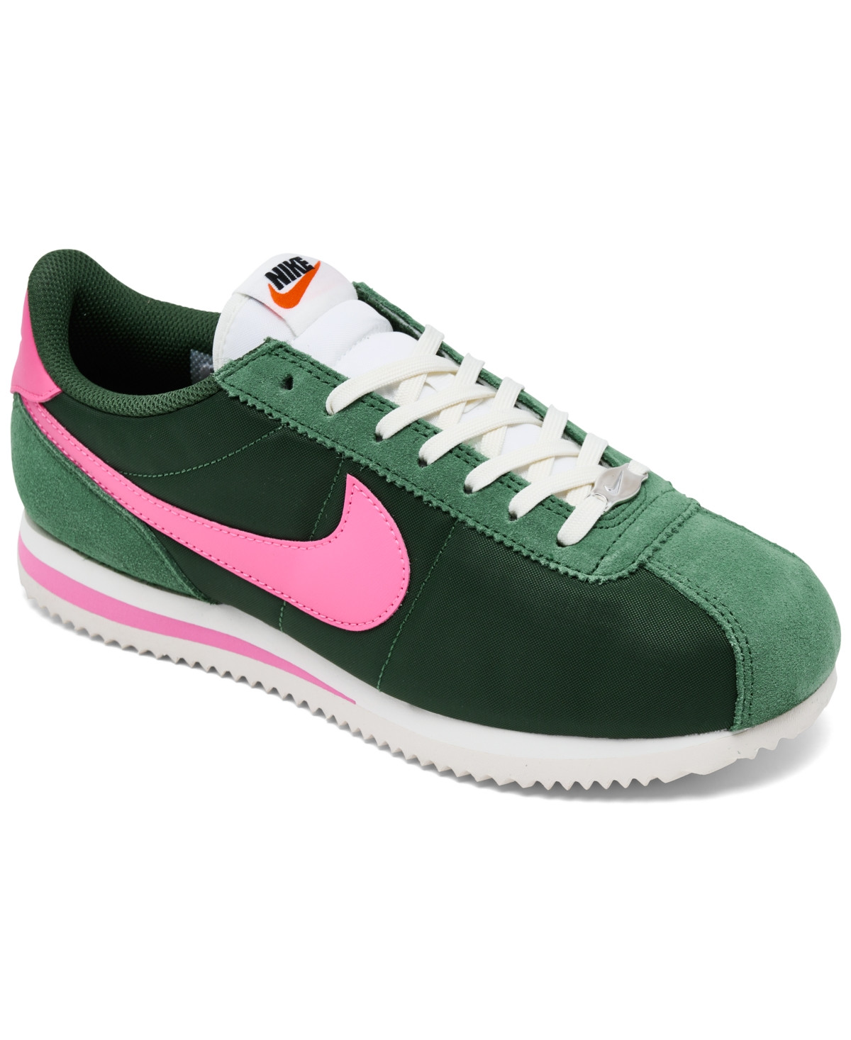 Nike Women's Cortez Nylon Casual Sneakers from Finish Line - Fir, Sail, Pinksicle | Macy's