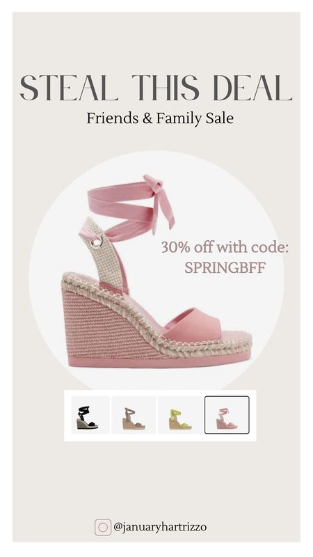 Friends & Family sale! 30% off sitewide Vince Camuto with code SPRINGBFF. 
Pink sandals, pink espadrilles, summer shoes, spring shoes, vacation shoes

#LTKstyletip #LTKshoecrush #LTKfindsunder100