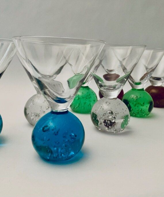 Vintage Bubble Ball Martini Glasses  Sold as Set of 2 | Etsy | Etsy (US)