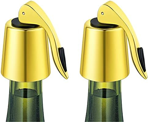 ERHIRY Wine Bottle Stopper Stainless Steel, Wine Bottle Plug with Silicone, Expanding Beverage Bottl | Amazon (US)
