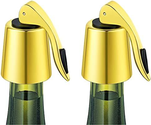 ERHIRY Wine Bottle Stopper Stainless Steel, Wine Bottle Plug with Silicone, Expanding Beverage Bottl | Amazon (US)