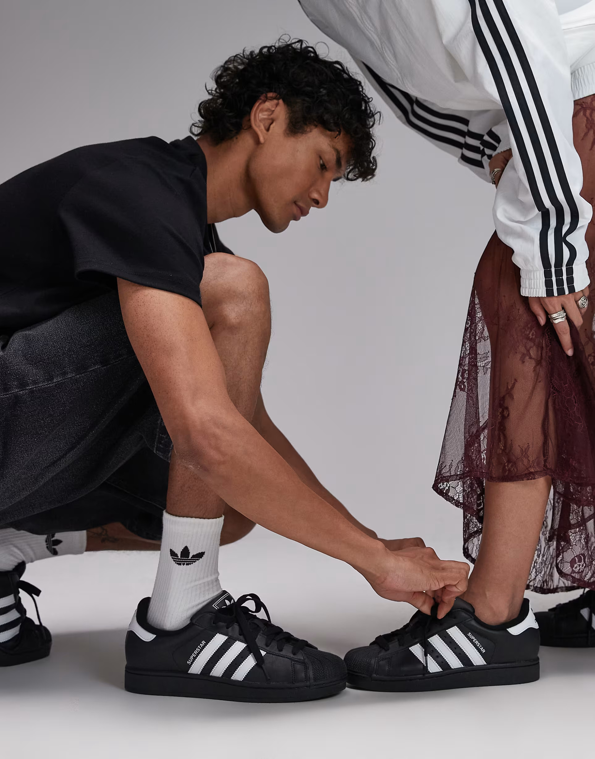 adidas Originals Superstar II trainers in black and white | ASOS (Global)