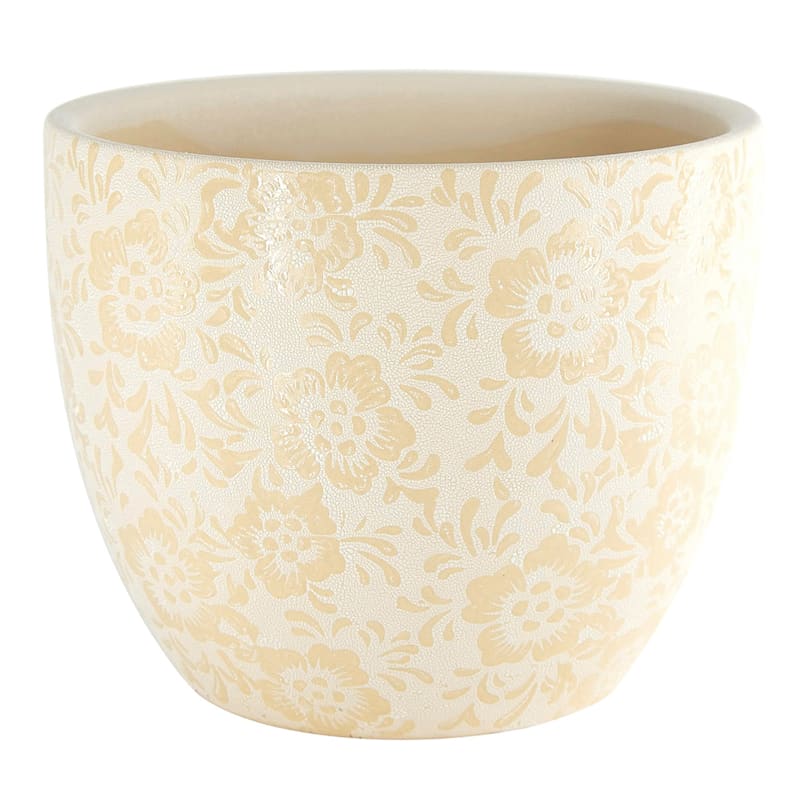 Indoor White Ceramic Helen Pot, 8" | At Home