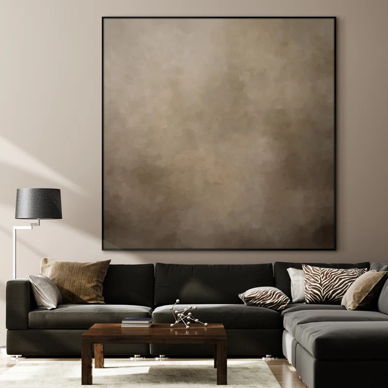 SIGNLEADER Minimalist Rustic Beige and Taupe Design Illustrations Extra Large Framed Wall Art Pri... | Wayfair North America