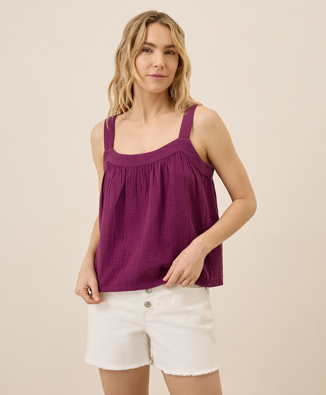Women’s Coastal Double Gauze Breezy Cami made with Organic Cotton | Pact | Pact Apparel