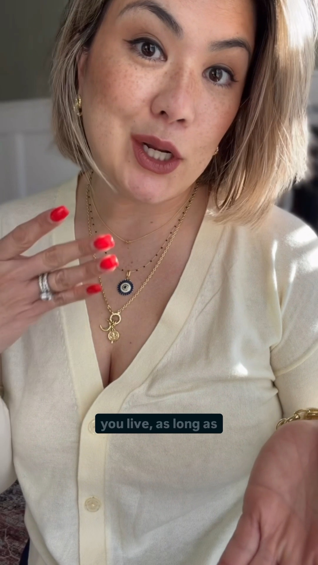 Wearing a size large in the pale, yellow custard cardigan, the fit is slightly loose, but just perfect for me.

#LTKOver40 #LTKMidsize #LTKootd