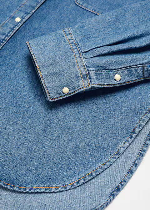 Pocket denim shirt -  Women | Mango USA | MANGO (US)