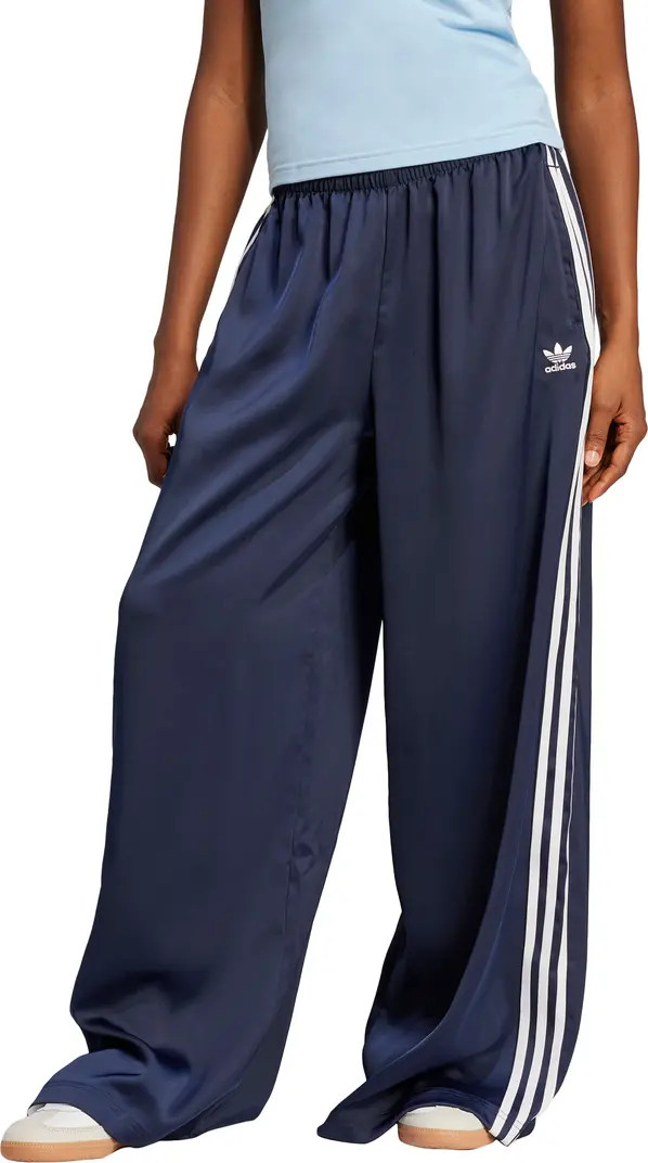 adidas Originals Recycled Polyester Satin Wide Leg Track Pants | Nordstrom | Nordstrom