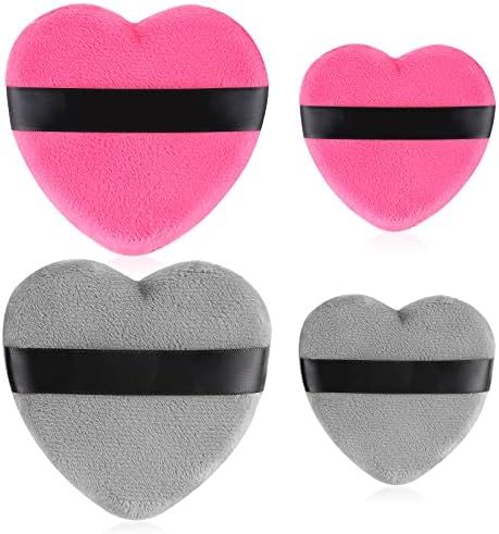 Molain Heart Shape Makeup Blendiful Puffs, 4PCS Cotton Powder Puff, Makeup Tool, Beauty Sponges B... | Amazon (US)
