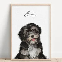 Framed Pet Portrait, Custom Pet Gift, Custom Framed Portrait, Pet Memorial, Pet Gift, New Pet Gif... | Etsy (US)