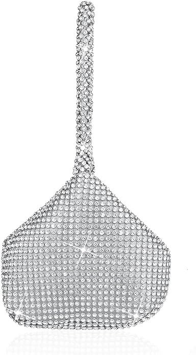 CCbodily Sliver Clutch Purses for Women - Prom Rhinestone Evening Bags Cocktail Glitter Triangle ... | Amazon (US)