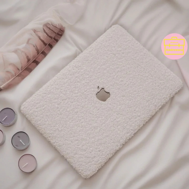 Beige Fluffy MacBook Case, Plush Brown Protective Laptop Cover, MacBook Pro 13 M1 M2, MacBook Pro... | Etsy (US)