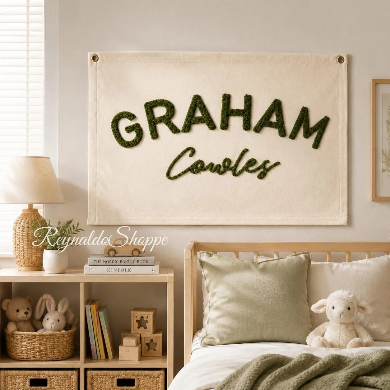 Personalized Hand Embroidered Name Pennant Flag, Custom Baby Name Banner, Nursery Wall Decor, Kids Room Decor, Baby Gift | Etsy (Global)