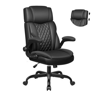 KERDOM Executive Leather Office Chair, Ergonomic Office Chair High Back Lumbar Support with Padded Armrests,Black | Target