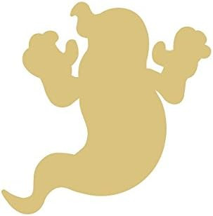 Ghost Cutout Unfinished Wood Shape Halloween Decor Door Hanger Halloween Party MDF Shape Style 3 | Amazon (US)