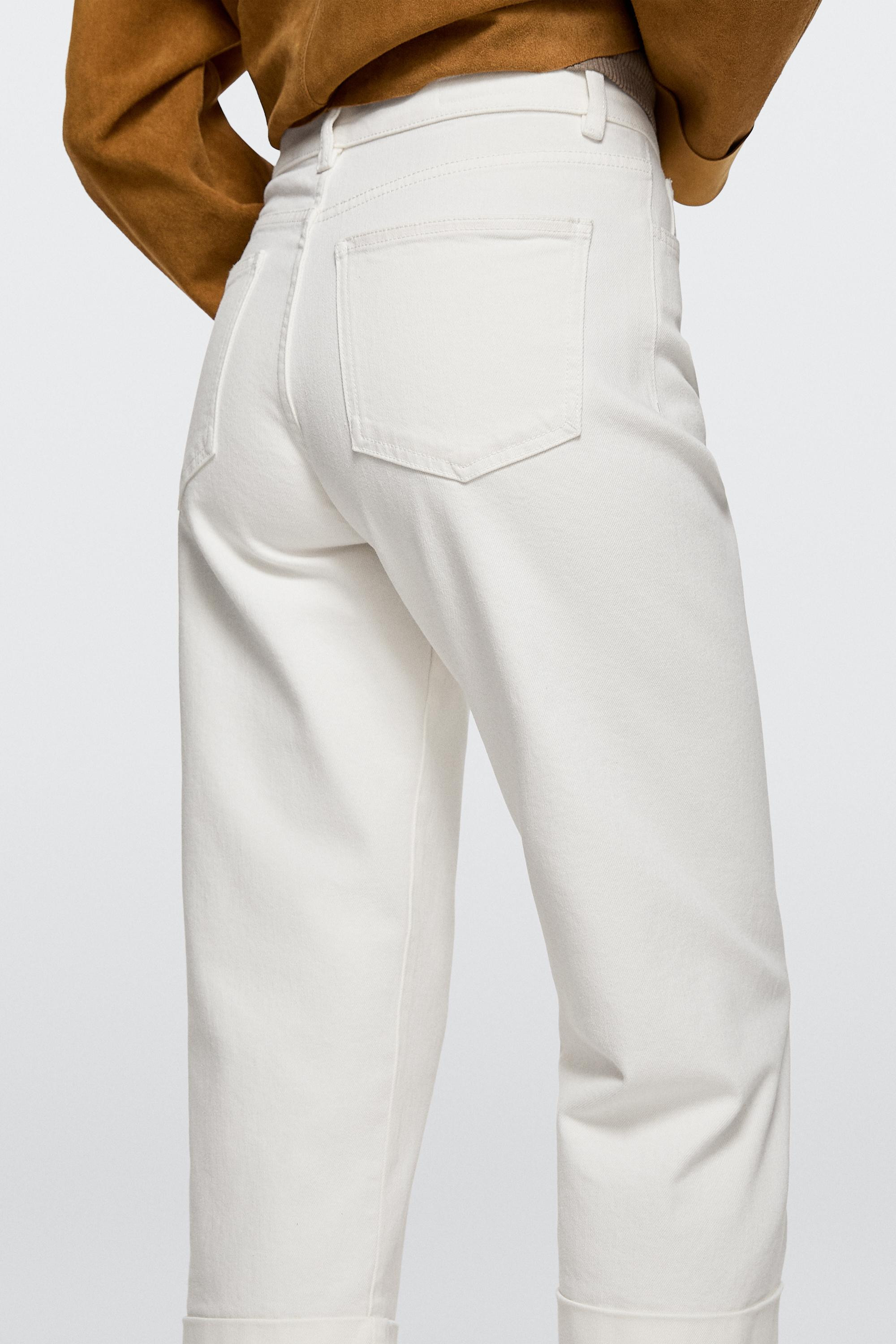 7/8 Hose mit halbhohem Bund und umgeschlagenem Saum | Massimo Dutti DE
