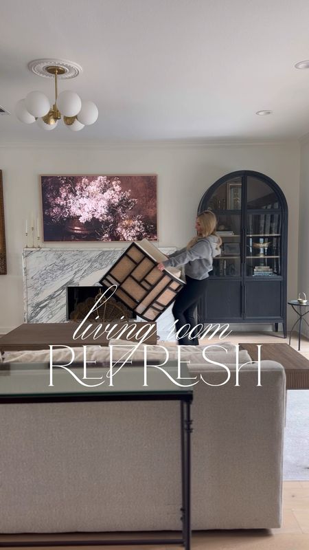 Living room decor refresh! I recently added this stunning new modern traditional sideboard, modern velvet accent chair, brass floor lamp, and some new decor to my living room, and it feels complete!

My rug is the Beige/Cream in a 10x14

#LTKstyletip #LTKsalealert #LTKhome