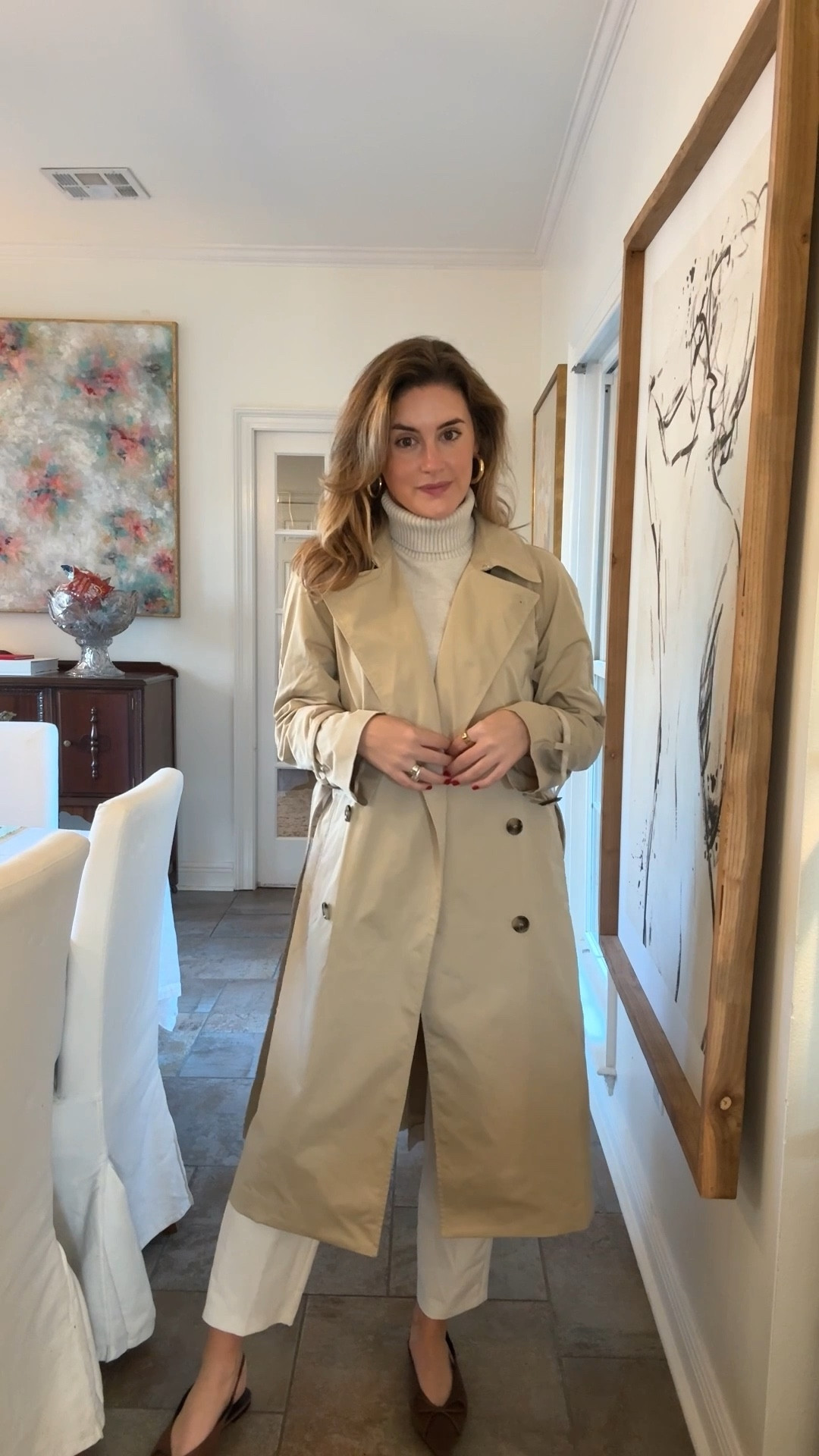 Keeping it neutral lately 🤎 it’s just so easy to put outfits together and not feel tired of your clothes when you have lots of simple pieces to pair together and mix and match! It’s cooler this week, but still very springy so a sleeveless turtleneck and trench coat are the perfect pieces to combat the chilly morning temps  

#LTKShoeCrush #LTKFindsUnder100 #LTKStyleTip