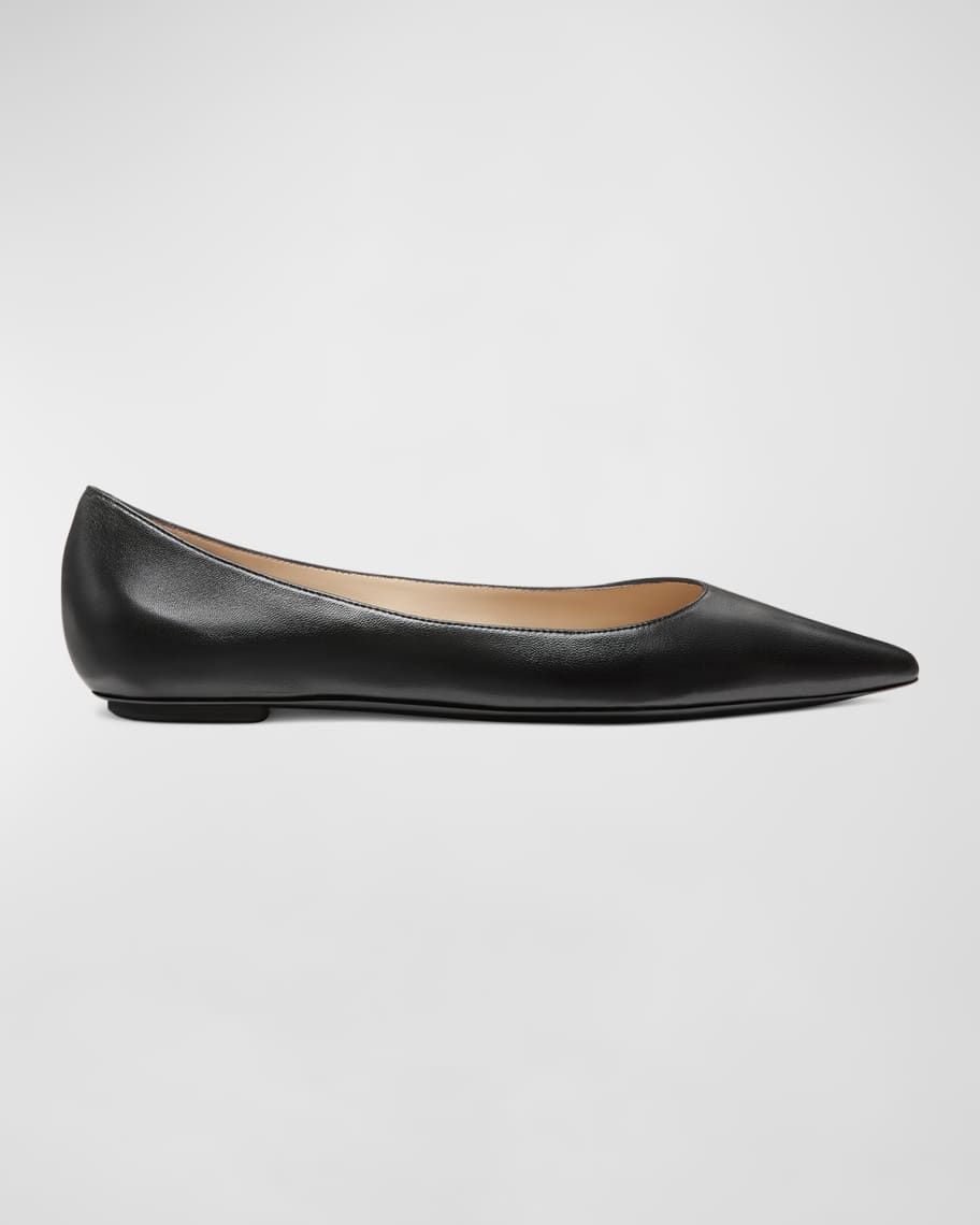 Stuart Weitzman Emilia Leather Ballerina Flats | Neiman Marcus