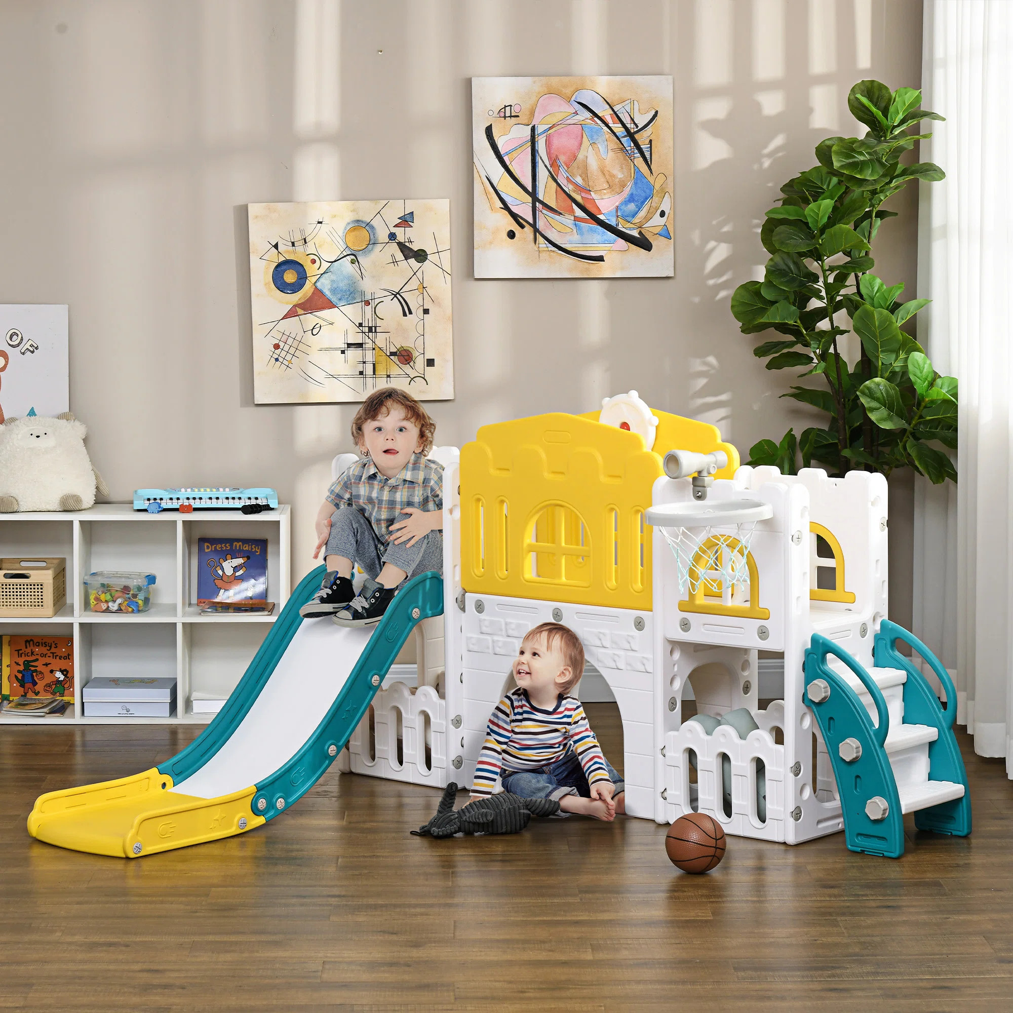 7 in 1 Toddler Slide for Kids Age 1-3 Years, Indoor Kids Slide Playset | Wayfair North America