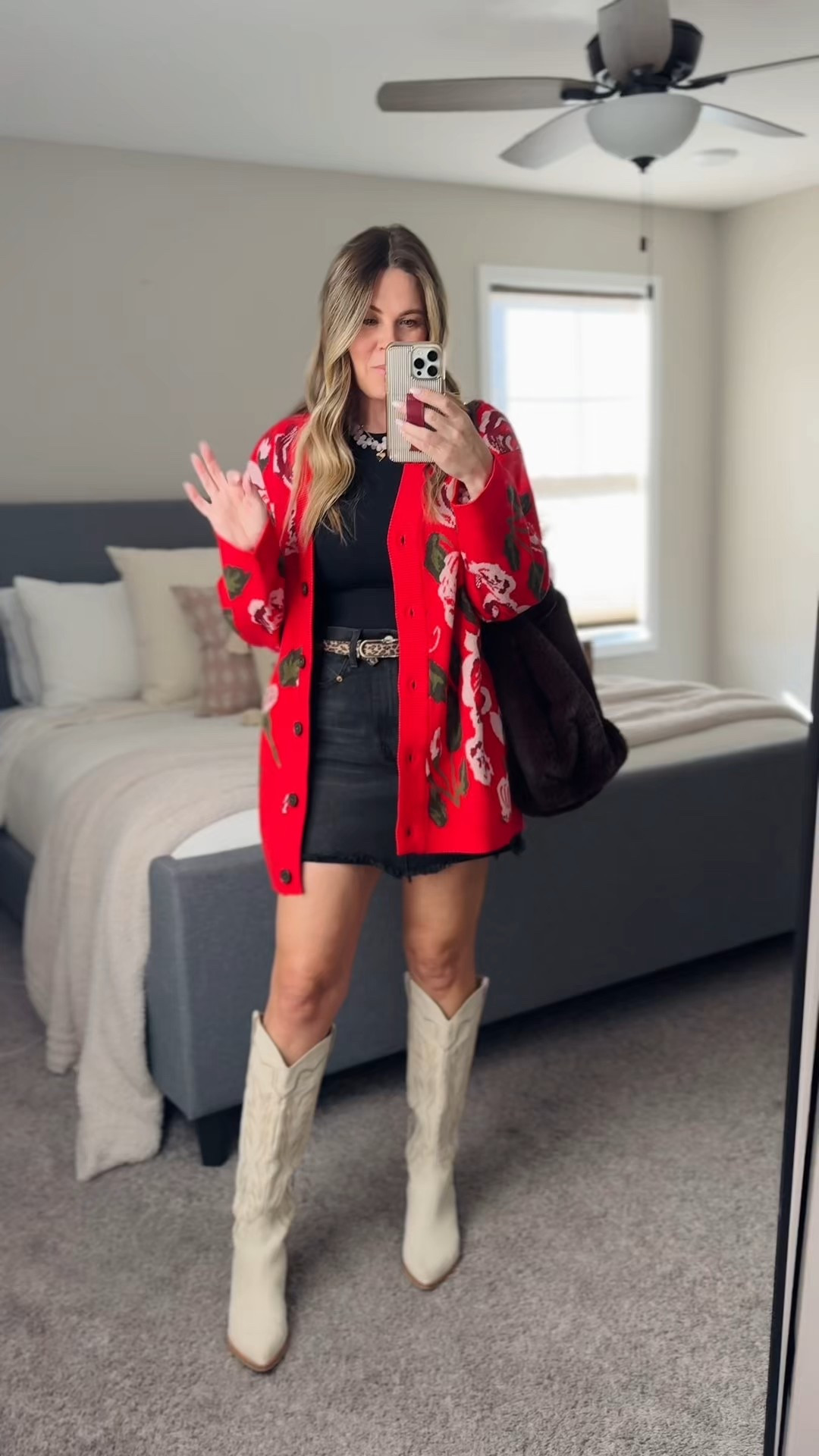 What I’m wearing for date night with western flare. I saw this long cardigan on the model as a dress but when it came in, I didn’t feel comfortable in the look. I sized up, I’m 5’4” and it’s still too short. I also saw a popular influencer share this and she looked amazing in it as a dress. She’s taller than me. It got me thinking who ordered off her link thinking it would be cute as a dress and so I wanted to show it another way. I feel comfortable and confident in it like this and it’s still a fun look! 

#LTKootd #LTKstorytime #LTKOver40